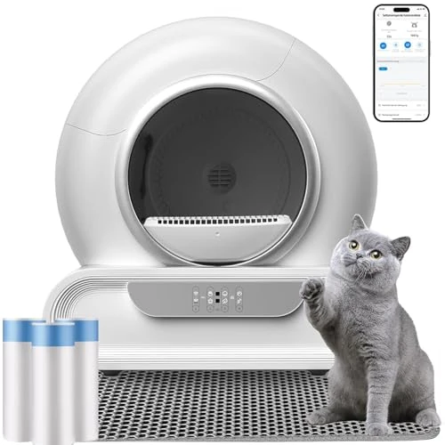 Offerta a tempo: Lettiera Gatto Autopulente, Lettiera Automatica per Gatti, Capacità 65 Litri + 9 Litri, Rimozione Efficiente Degli Odori Sgradevoli, Controllo app, Lettiera Gatto Automatica Più Gatti - 4% da 196.99 € a 188.99 €
