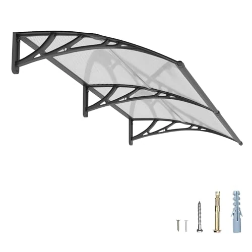 Offre limitée : GUANSU 150x80cm Marquise de Porte Extérieure, Auvent Polycarbonate Anti-UV de 115.99 € à 115.99 € (0.00% de remise)
