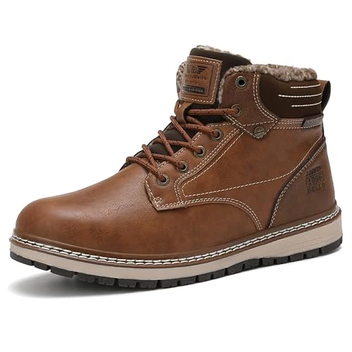 Offerta a tempo: AX BOXING Scarpe Uomo Invernali Caldo Pelliccia Fodera Scarponcino Invernale Stivali Antiscivolo Stivaletti Taglia 41-46 EU(Marrone chiaro,46 EU) - 23% da 48.99 € a 37.90 €