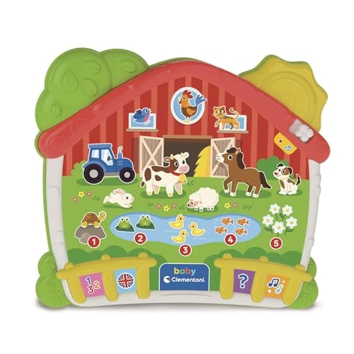 Offerta a tempo: Clementoni Baby Fattoria Canta e Impara, Gioco Educativo Bambini 18-36 Mesi, Centro attività con 4 modalità di Gioco per Imparare Numeri, Versi degli Animali, Parole in Italiano e Inglese, 17516 - 0.00% da 19.90 € a 19.90 €