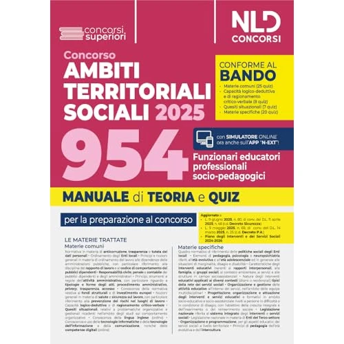 Concorso ATS (Ambiti Territoriali Sociali) per 954 funzionari educatori professionali socio pedagogici. Manuale con teoria e quiz conforme al bando. Nuova ediz. Con espansione online