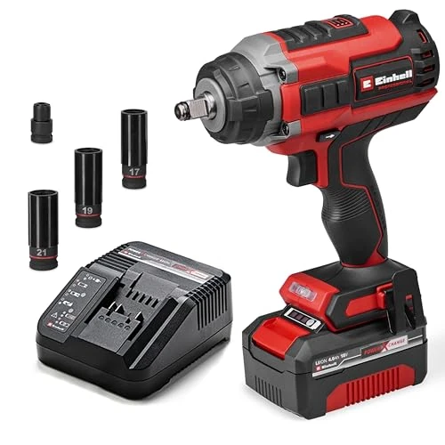 Offerta a tempo: Einhell Professional Avvitatore a percussione IMPAXXO 18/450 (1x4,0Ah) Power X-Change (18 V, 450 Nm, brushless, attacco quadrato esterno, incl. batteria da 4 Ah, caricabatterie, set bussole) - 13% da 184.24 € a 160.22 €