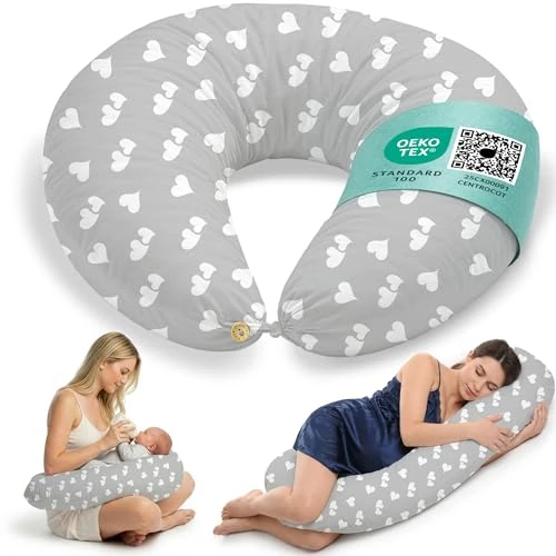 Offerta a tempo: Cuscino Gravidanza e Allattamento per Dormire di Lato per Donne Incinta Idea Regalo per Neo Mamme con Federa in 100% Cotone e Morbido Riempimento Accessorio Full Body Premaman per un Sostegno Ottimale - 8% da 38.99 € a 35.98 €