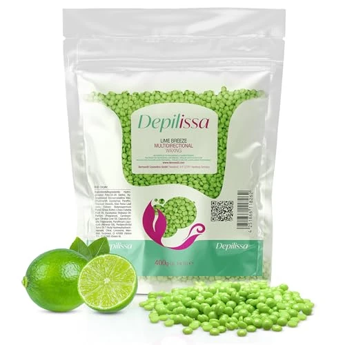 Depilissa Lime Breeze Wachsperlen 400 g – Multidirektionales Heißwachs für Gesicht, Achseln, Beine & Bikinizone – Für Frauen & Männer Waxing – Niedrige Anwendungstemperatur – Made in Italy