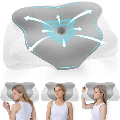 DONAMA Ergonomic cervical pillow, memory shaped pillow, cervical cushion, suitable for those who sleep on the side, back or stomach