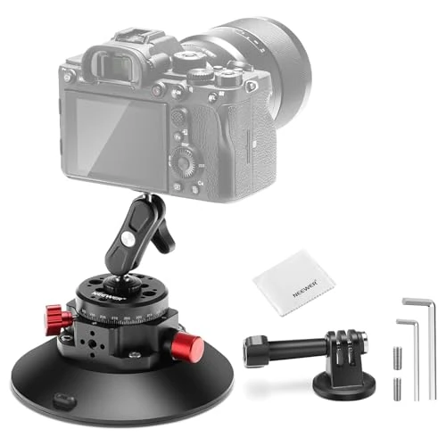 Limited-time offer: NEEWER 6" Suction Cup Mount Compatible with GoPro, Metal Car Windshield Dash Ball Head Magic Arm with Action Camera Adapter Cleaning Cloth for DSLR Holder, for POV Video Recording, CA013 from 38.39 £ to 30.71 £ (save 20%)