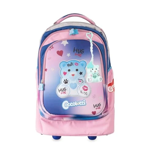 Offerta a tempo: Colourbook Zaino Trolley Scuola Azzurro Coccolotti 33 Litri 3 Scomparti Con Manico Telescopico Alluminio Ruote Antiurto Spallacci Scomparsa Resistente - 37% da 119.00 € a 74.60 €