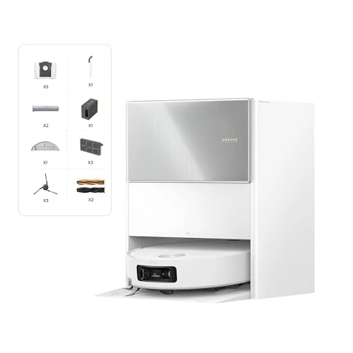 dreame Aqua10 Ultra Roller Complete, Robot Vacuum Cleaner, Roller Self-Cleaner, Przeszkody 8 cm, Automatyczne opróżnianie, 30 000 Pa ssania, Inteligentne sterowanie głosowe