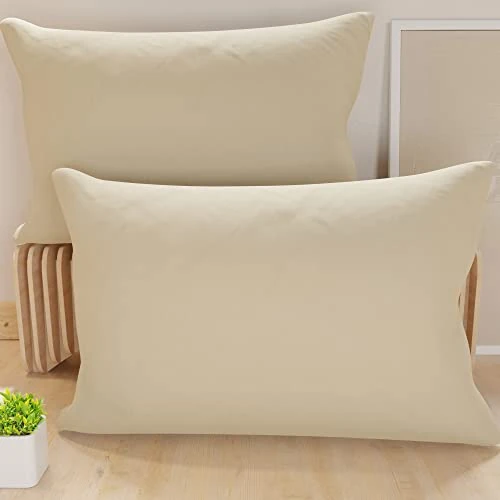 PETTI Artigiani Italiani – 2er-Set Kissenbezüge 145x40 cm aus Mikrofaser, Zierkissenbezüge für Schlafzimmer & Sofa, Uni Taubengrau, 100 % Made in Italy