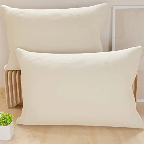 Offerta a tempo: PETTI Artigiani Italiani - Coppia di Federe Cuscino 145x40 cm in Microfibra, Cuscini Arredo Camera da Letto, Divano, Set 2 Fodere Copricuscino, Federa Tinta Unita Panna, 100% Made in Italy - 31% da 19.90 € a 13.66 €