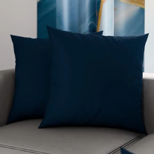 Offerta a tempo: PETTI Artigiani Italiani - Coppia di Federe Cuscino 80x80 cm in Microfibra, Cuscini Arredo Camera da Letto, Divano, Set 2 Fodere Copricuscino, Federa Tinta Unita Blu, 100% Made in Italy - 26% da 19.90 € a 14.71 €