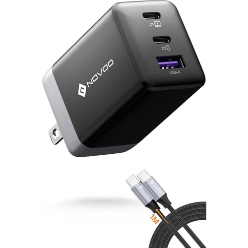 Offerta a tempo: NOVOO Caricabatterie USB C da 67W GaN III – Caricatore Rapido 3 Porte con Cavo PD 100W, Compatibile con MacBook Pro/Air M3, Dell XPS 14, iPad Pro M4, iPhone 16, Galaxy S24 Ultra e Altri Dispositivi - 36% da 24.99 € a 15.99 €