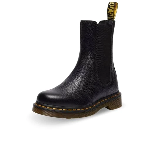 DR. MARTENS Femme 2976 Hi Chelsea Boot, Black Milled Nappa, 38 EU