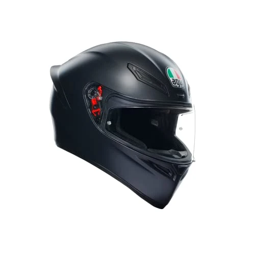 Offre limitée : AGV - K1 S E2206, Casque Moto Intégral ECE, Style Racing avec Spoiler Aérodynamique, Entrées d’Air et Visière Anti-Rayures, Champ de Vision 190°, Prédisposition Intercom, Matt Black, S de 135.00 € à 128.24 € (5% de remise)