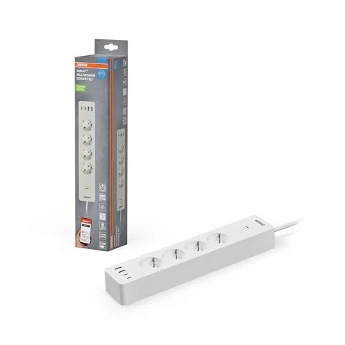 Offerta a tempo: Ciabatta multipresa OSRAM SMART+Wifi Smart WiFi EU-EU a 4 vie con porte USB intelligenti, protezione IP20, per integrare i dispositivi nella casa intelligente - 20% da 39.95 € a 31.99 €