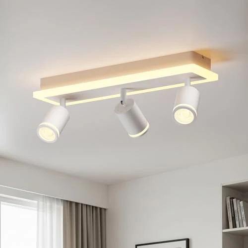 Oferta limitada: LVWIT Lampara de Techo de 3 Focos Giratorios Larga,Lampara Interior LED Blanco Ajustables,Plafón de Techo Moderno GU10,Lámparas de Techo Larga para Dormitorio,Pasillo,Cocina, Comedor(Sin Bombilla) de 43.99 € a 43.99 € (ahorro 0.00%)