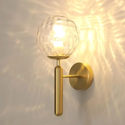 Offerta a tempo: DELIPOP Applique da Parete Oro, E27 Lampada da Parete Moderno in Vetro - 0.00% da 35.99 € a 35.99 €