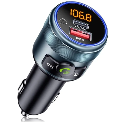 Oferta limitada: Gizmovine Transmisor FM para Coche, Bluetooth 5.3 48W, Carga Rápida Dual (PD 30W + QC3.0 18W), Manos Libres, Refuerzo de Graves, Reproductor MP3, Accesorios Vehiculares de 24.76 EUR a 24.76 EUR (ahorro 0%)