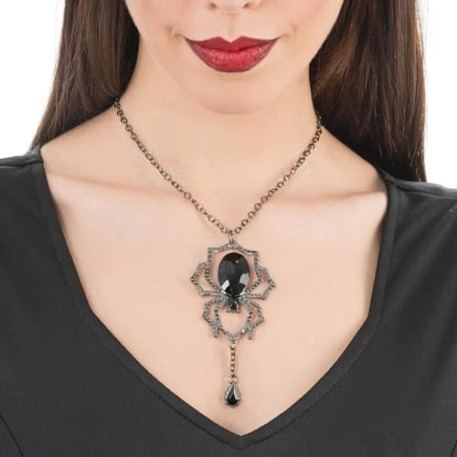 Offerta a tempo: Chaks - Collana con ciondolo a forma di ragno, accessorio gotico - 24% da 6.58 € a 4.99 €