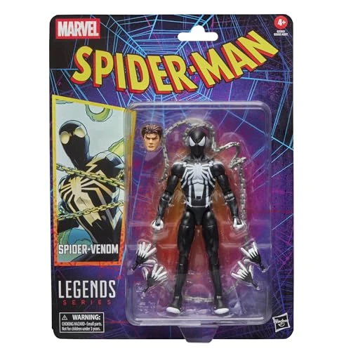 Offre limitée : Marvel Legends Series, Figurine Spider-Venom rétro sous Blister inspirée des Bandes dessinées Spider-Man, Noir de 17.99 € à 16.99 € (6% de remise)
