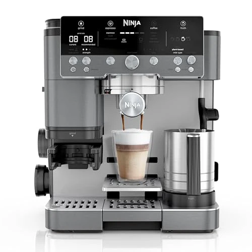 Ninja Luxury Premier 3-in-1 Coffee Maker, Espresso, Cold Brew Coffee and Filter Coffee, 4 Automatic Foam Presets, Dark Grey ES601EUGM