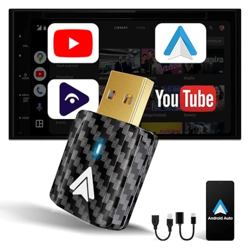 MSXTTLY Android Auto Wireless Adapter U2AC-L9, 2026 Mini Car Dongle für kabelgebundenes Android Auto, USB A/C Plug & Play, Stabile Verbindung, Unterstützung von YouTube Video-Apps