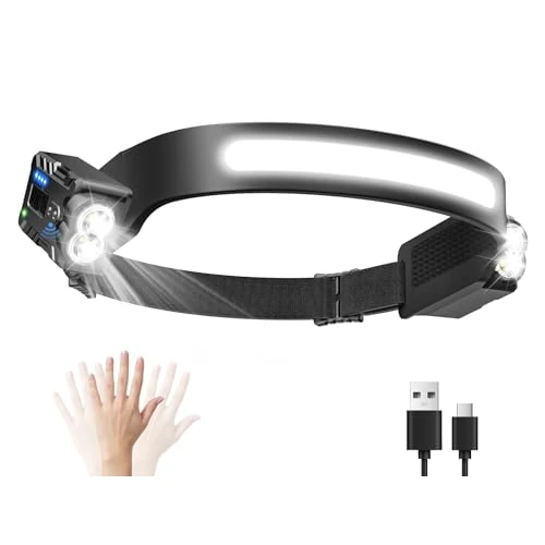 Offerta a tempo: Diboniur Torcia Frontale LED, 8 Modalità, IPX4, Sensore e 340° - 0.00% da 21.67 € a 21.67 €