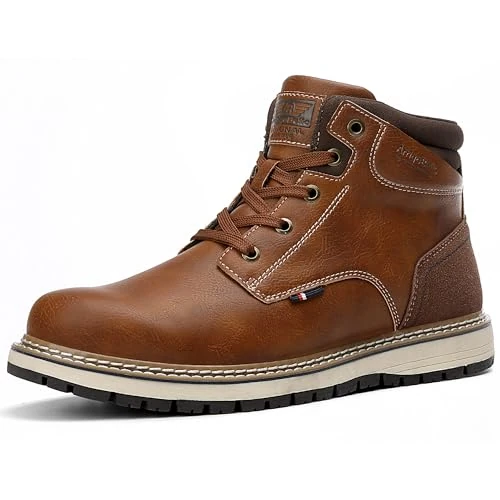 ARRIGO BELLO Botas Hombre Invierno Botines Senderismo Nieve Cálido Antideslizante Trekking Zapatos Talla 41-46 (C Marrón-Cómodo Mesh, Talla 42)