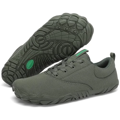 Zeitlich begrenztes Angebot: SAGUARO Barfußschuhe Herren Barfuss Schuhe Damen Bequem Leicht Barfußlaufschuhe Outdoor & Indoor Fitnessschuhe Knit Barefoot Shoes für Training Walking Trail Wander Joggen, Kieferngrün, 48 EU von 36.54 € auf 33.99 € (6.98% Rab