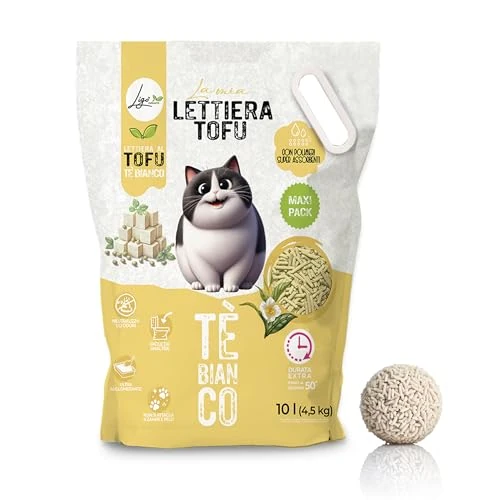 Ligo Nature | Arena para gatos | Mi arena tofu| Aroma té blanco | Ecológica | Ultra absorbente | Absorción rápida | 10 l