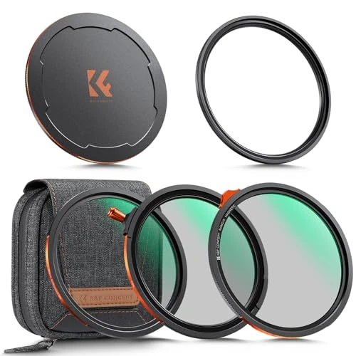 K&F Concept 82 mm magnetische lensfilterset, True Color CPL + Variabele ND2-32 + diffusiefilter + lensdop + adapterring, meerlaagse coating HD optisch glas en waterdichte zak (Nano-X-serie)