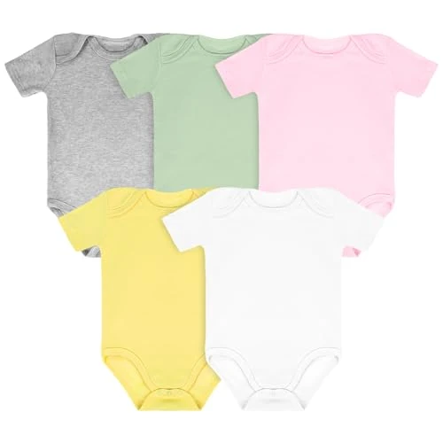 Vicloon Body Bebé, Body con Mangas Cortas en 100% Algodón para Niños Niñas, Mameluco Traje Recién Nacido, Ropa Bebé 0-24 Meses, Regalos para Bebés