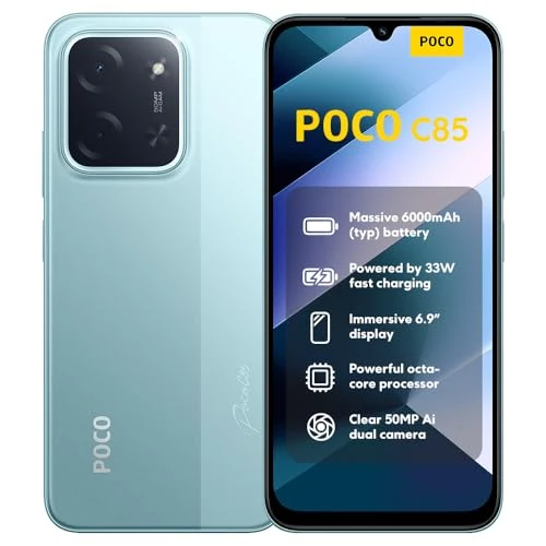 Limitiertes Angebot: XIAOMI Poco C85, Smartphone 8+256GB, 6,9" 120Hz Display 7,99mm Design, MediaTek Helio G81-Ultra Octa-Core, 50MP AI-Zweifach-Kamera, 6000mAh, Green, Ladegerät Nicht im Lieferumfang enthalten von 169.90 EUR auf 109.90 EUR (Spare 35%)