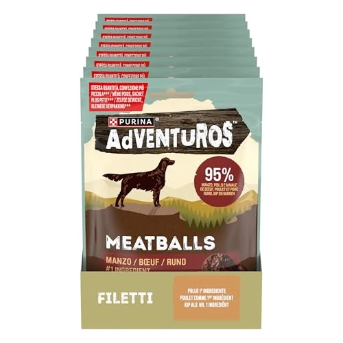 Offerta a tempo: Adventuros High Meat 70g Meatballs nº1 ingrediente Manzo, 8 Confezioni da 70g - 48% da 26.64 € a 13.92 €
