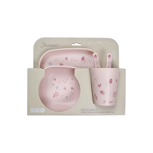 Offerta a tempo: Sterntaler Set di stoviglie con coniglietto Hanni – 5 pezzi – alla moda forma quadrata con motivo stampato – piatto, ciotola, tazza e posate – durevole e sicuro per uso alimentare – Set regalo per - 17% da 19.56 € a 16.30 €