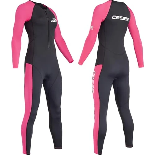 Limited-time offer: Cressi Wahoo Lady Monopiece Wetsuit Black/Pink 2mm S/2 - Women's One Piece Wetsuit in Soft Neoprene1.5/2mm and Elastane Perfect for Various Water Activities, Black/Pink, S/2 from 37.82 £ to 37.82 £ (save 0.00%)