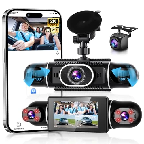 Oferta limitada: VECHTEL Cámara de salpicadero 2K para Coche,Delantera y Trasera,con WiFi,4 cámaras de salpicadero 1080P,Pantalla IPS de 3 Pulgadas visión Nocturna,Sensor G,360 ​​Grados,Compatible con 128 GB de 109.99 EUR a 109.99 EUR (ahorro 0%)