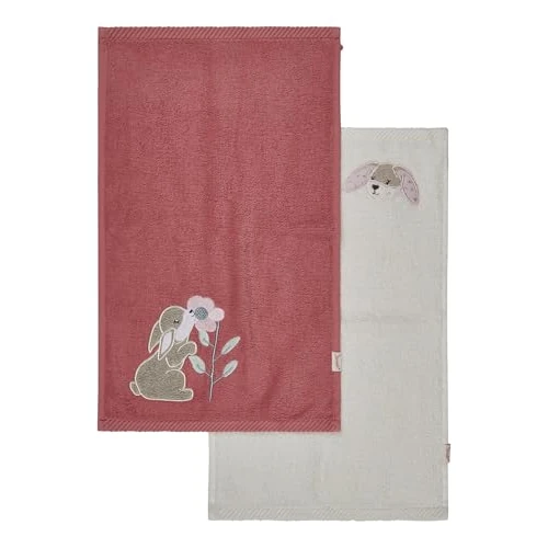 Zeitlich begrenztes Angebot: Sterntaler Kinderhandtuch 2er Pack Hase Hanni – 50x30cm - Handtücher Set aus saugfähiger Baumwolle, weich & hautfreundlich – Mädchen Handtücher mit schönen Webkanten und süßer Applikation, perlrosa von 13.99 € auf 11.19 € (20%