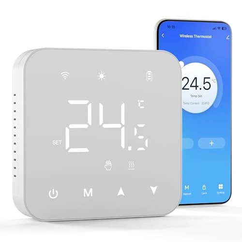 Oferta limitada: Termostato de batería de 2 Hilos. Termostato Wi-Fi programable Diariamente. Controlable de Forma remota a través de Tuya o Smart Life. Compatible con Google Assistant y Alexa. de 43.99 € a 43.99 € (ahorro 0.00%)