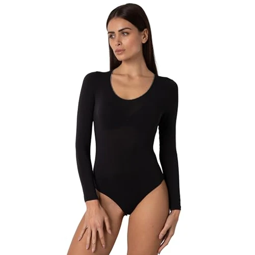 Zeitlich begrenztes Angebot: Lovable Damen Scollo Rotondo Ampio-Micromodal Elasticizzato-Morbido E Traspirante-Maglieria Langarmshirt, Schwarz, Large von 20.52 € auf 20.52 € (0.00% Rabatt)