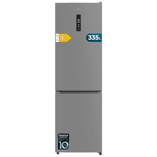 Offerta a tempo: Cecotec Frigorifero Combinato 335L No Frost Bolero CoolMarket Combi 335 Grey E. Altezza 195,3cmx59,5cm Larghezza, Compressore Inverter Plus, Basso Consumo, Ripiani Vetro, Controllo Umidità, Grigio - 31% da 429.00 € a 293.90 €