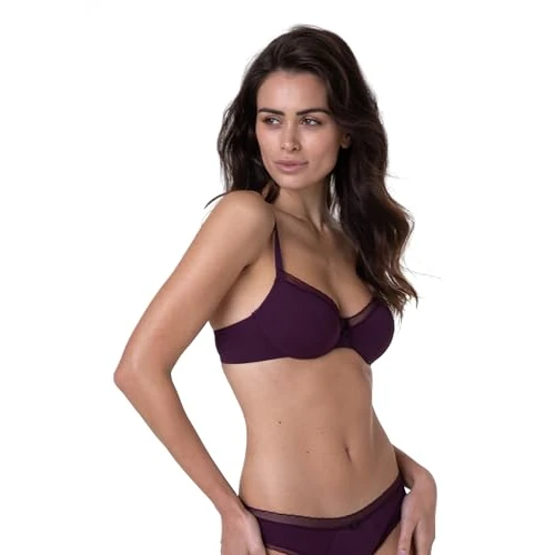 Lovable Con Ferretto E Coppe Non Imbottite Preformate in Microfibra, Sostegno, Forma Seno Naturale, Art. 027m, My Daily Comfort Sujetador, borgoña, 80D Mujeres