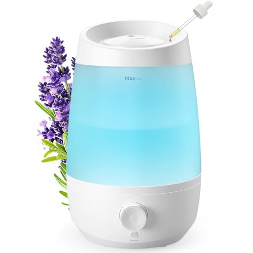 AROEVE Ambient Humidifier, 2.5L Humidifier, 250 ml/h, 25H Essential Oil Diffuser, Automatic Shutdown, 28 dB Silent for Babies and Plants, White