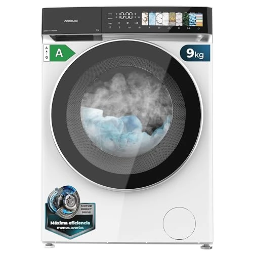 Zeitlich begrenztes Angebot: Cecotec Waschmaschine Frontlader Bolero DressCode 9970 Direct Drive. 9 kg, Motor Direct Drive, 1400 U/min, 11 Programme, Fullcolor-Display, XXL-Tür, Dampffunktion, Innenlicht, Stop&Go, Weiß von 399.00 € auf 399.00 € (0.00% Rab