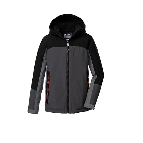 killtec Niños Chaqueta funcional/chaqueta de esquí con capucha y protección contra la nieve KOW 223 BYS JCKT, anthrazit, 140, 43509-000