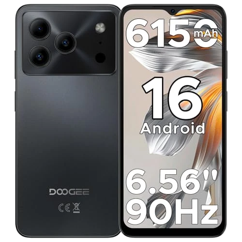 DOOGEE Note 56 Smartphone Android 16, 8,45 mm ultradünn, 24 GB + 64 GB/2 TB TF, 6,56 Zoll + 90 Hz IPS, 6150 mAh, 8 MP + 5 MP UNISOC, 4G Handy Angebot, Dual SIM/Octa Core/Bluetooth/OTG/Face ID/GPS