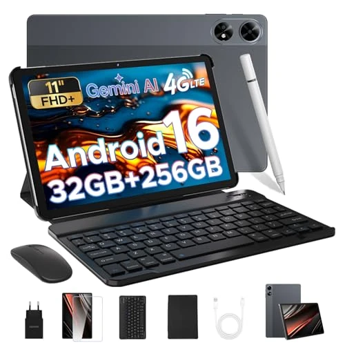 DOOGEE Tab G6+ Tablet mit Tastatur Android 16, Tablet 11 Zoll, 32 GB RAM + 256 GB/2 TB TF, 4G LTE + 5G WLAN, 1920 x 1200 FHD+IPS, 8000 mAh /18 W, 13 MP + 5 MP, Unisoc T7280 Octa Core/Widevine L1 /OTG