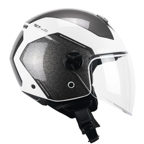 CGM Casco open face, 167L FLO BICO Bianco Grigio lunga, S