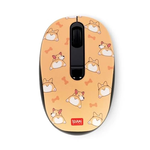 Offerta a tempo: Legami - Mouse Wireless con Ricevitore USB Ultra Compatto, Tema Corgi, 3 Opzioni di Velocità, Materiale ABS, Connessione Wireless fino a 10 m - 10% da 17.95 € a 16.19 €