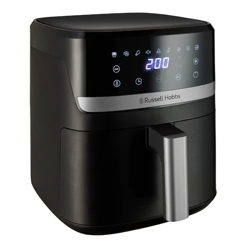 Offerta a tempo: Russell Hobbs Friggitrice ad Aria 5,5L Rapid Air [Compatta, 9 Funzioni] (Lavastoviglie ok,Ceramica antiaderente, No BPA, Schermo touch,Frittura senza olio, Griglia,Cottura al forno e Arrosto)27621-56 - 50% da 99.99 € a 49.99 €